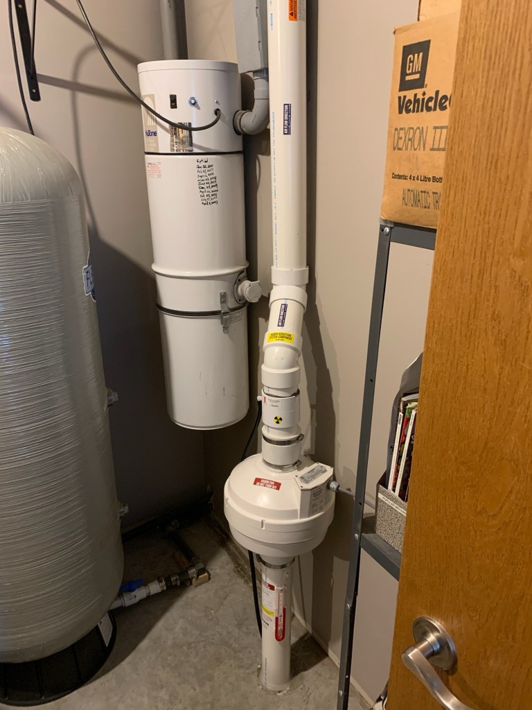 Radon Mitigation System in closet